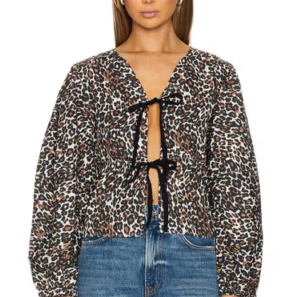 Free People Brunch Babe Printed Blouse NWT